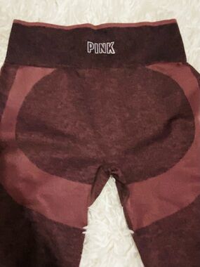 Victoria’s Secret PINK Seamless High Rise Workout Leggings Medium Burgundy